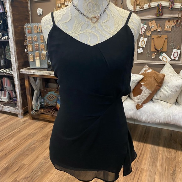NWT Gathered Side Cami - Black - Picture 1 of 8